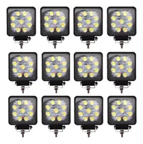 Comprar Pack X 12 Faros Reflector Led 27w Cuadrado 12v 24v Tractor