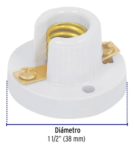 Socate De Porcelana Ø 1 1/2 Para Candil, Volteck