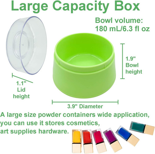 Caja De Polvo De Bebé Sin Bpa, Grande De 2.8 Pulgadas, Funda