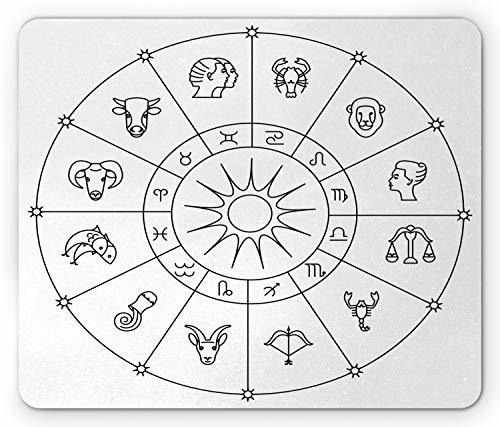 Pad Mouse - Ambesonne Astrology Mouse Pad, Sketchy Zodiacal 