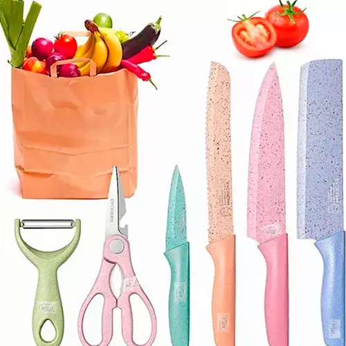  Juego de cuchillos de cocina de 7 piezas de colores