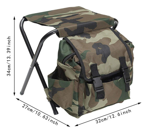 Silla De Pesca Con Bolsa, Taburete Tipo Mochila, Silla Para