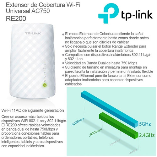 Repetidor Extensor De Señal Tp Link Wifi Doble Banda