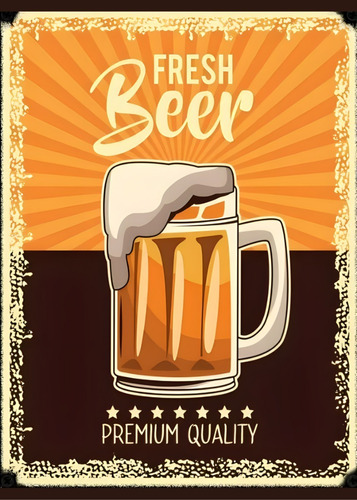 Póster Fresh Beer Autoadhesivo 60x42cm #43