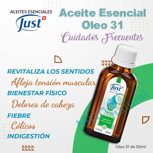 Imagen 3 de 9 de Aceite Oleo 31 De 50ml Just Producto Original Y Sellado