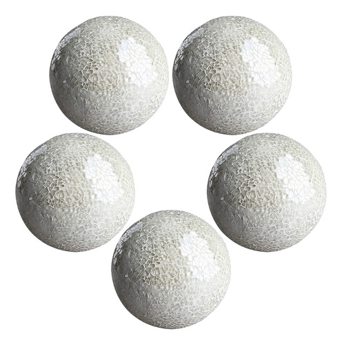 Juego De Cuencos De Centro De Mesa De Bolas De Plata 5pcs