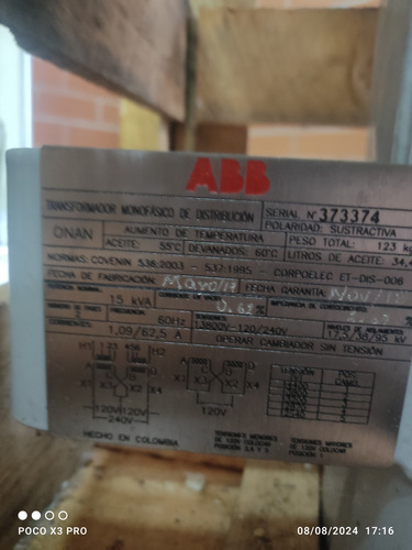 Transformador Monofásico 15 Kva