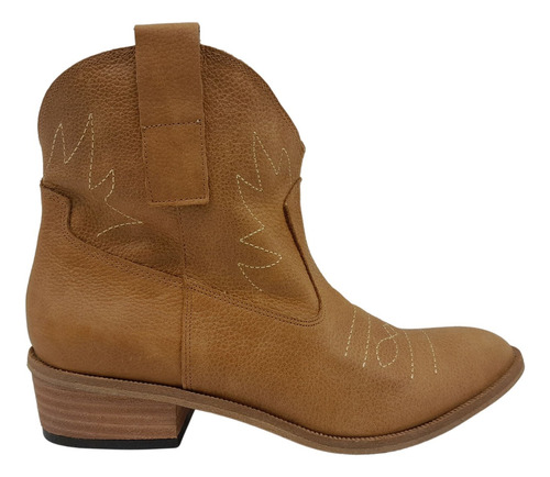 Bota Botineta Texana Cuero Vacuno Moda Zapato Mujer Gr Dama