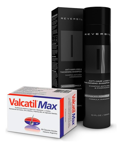 Valcatil Max + Reversil® Shampoo Anti Caída | Pack Cabello