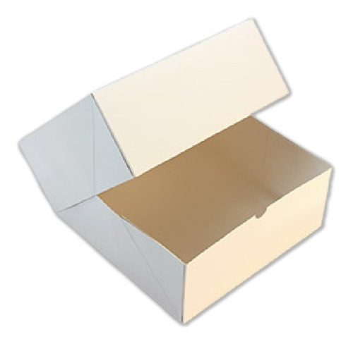 Caja De Carton Blanca Mediana Cuadrada Para Embalaje X 25 Un