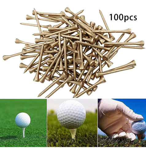 100 Uds. Tees De Golf De BambĂș Soporte De Bola 83 Mm