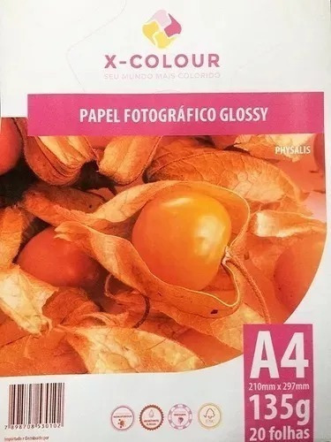 Papel Fotográfico Glossy 135g X-colour 200 Folhas Cor Branco