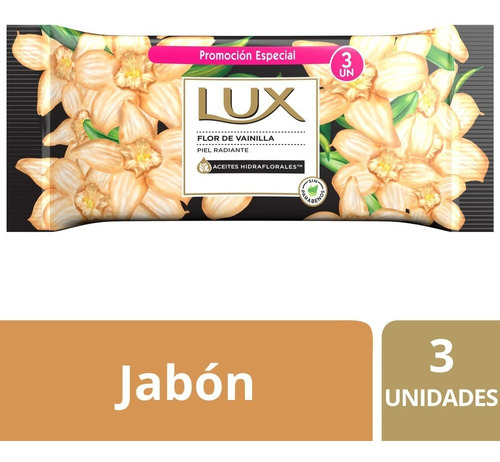 Jabon Lux Flor De Vainillas X 3 Unidades X 125 G