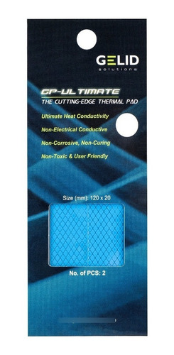 Imagen 2 de 5 de 2x Pad Térmico Gelid Gp-ultimate Tp-vp04-r-d 15w 120x20x2mm