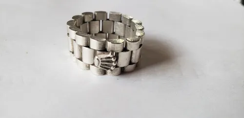 Anillo rolex de plata sale