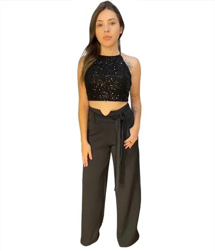 Look balada calça flare 2025
