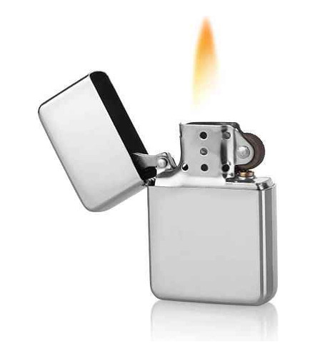 Encendedor A Bencina Cromado Tipo Zippo Recargable Diseño