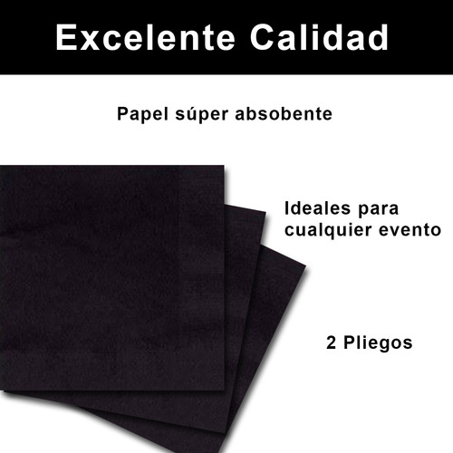 Servilletas De Papel Amscan 1000 Pzas Color Negra Absorbente