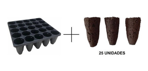 Preformas Aglomeras De Turba 25 Unidad + Bandeja 25 Celdas.