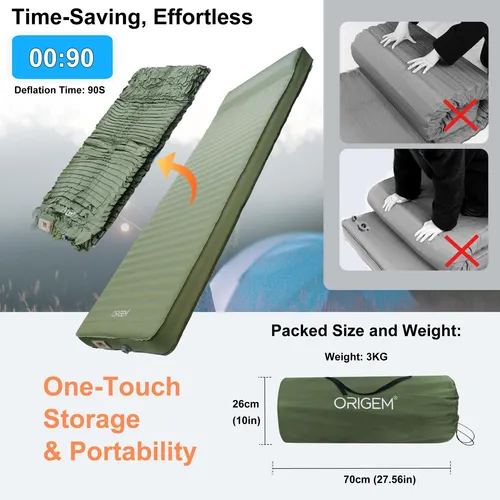 Colchoneta Autoinflable 10 Cm Tipo Camping Con Bomba Integra