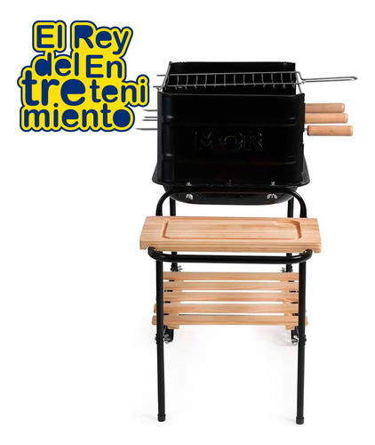Parrillero Parrilla Mor Portátil C/ Ruedas Desarmable El Rey