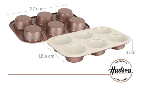 Imagen 2 de 8 de Molde Muffins Hudson Con Antiadherente Cerámico