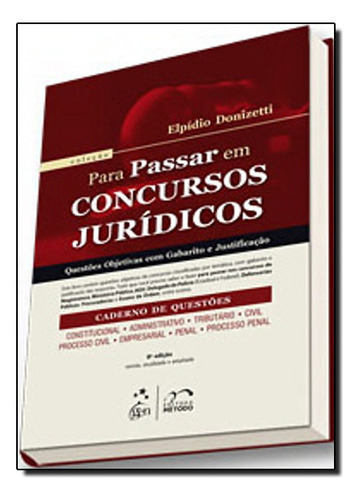 Para Passar Em Concursos Juridicos, De Elpidio Donizetti. Editora Método, Capa Mole Em Português