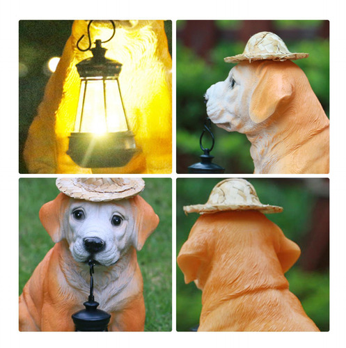 Luz Solar Para Perros Estatuas De Perros Para Jardín Decorac