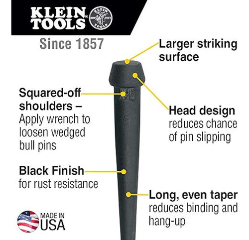 Klein Tools 3255 Broad-head Bull Pin, 1-1 / 4-inch