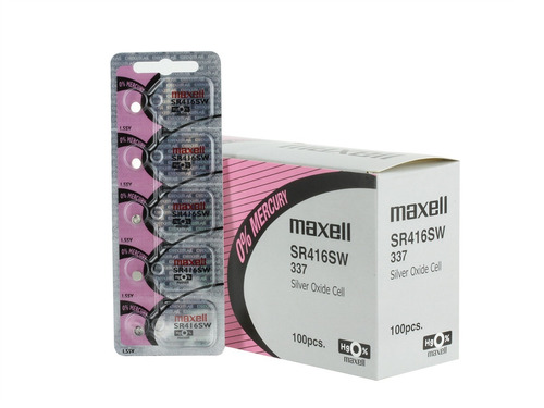 Cartela Com 5 Baterias 337 Sr416sw 1.55v Maxell 