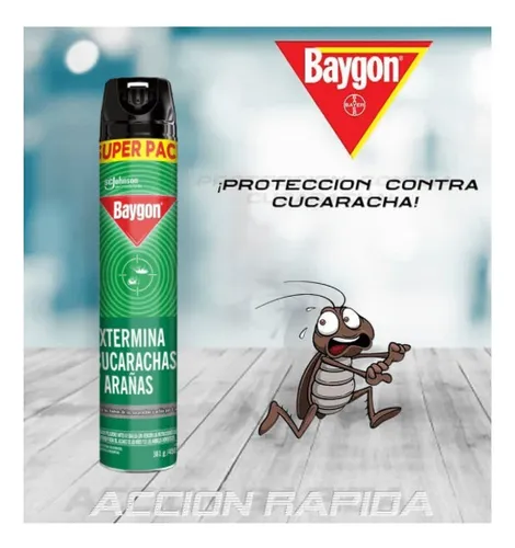 Pack 2 Baygon Repelente Extermina Arañas Cucarachas 450 Cm3