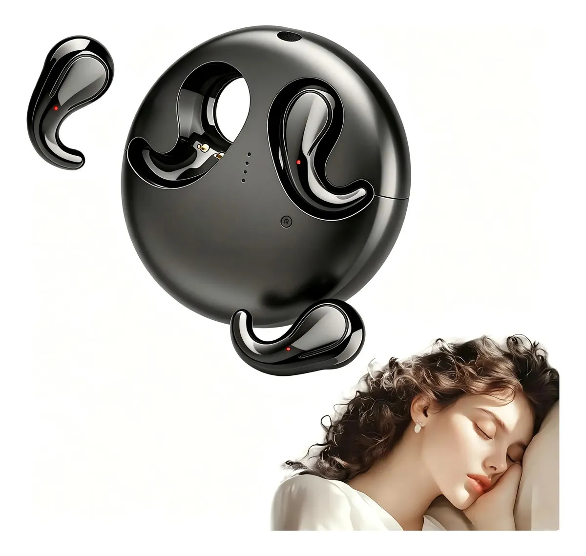 Fone Ouvido Sem Fio Bluetooth Eletro Mex J-60w, Compacto E Confortável, Graves Poderosos E Impactantes Bluetooth 6.0, 30h De Reprodução Resistência, Corrida, Sono, Preto fosco