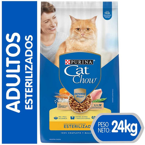 Purina Cat Chow Adulto Esterilizado Con Defense Plus 24kg Np