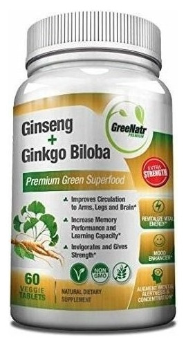 Ginseng Y Ginkgo Biloba Súper Alimento Potenciador 60 Cap