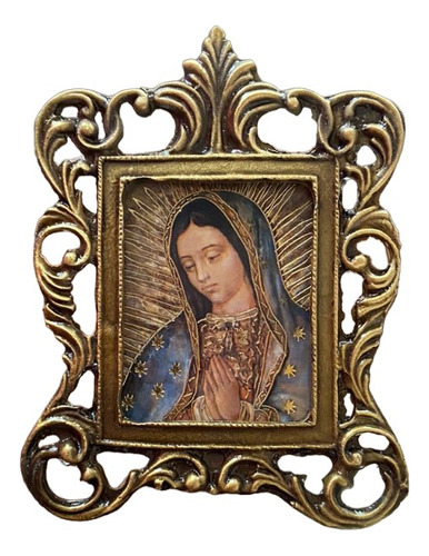  Retablo Virgen Guadalupe Zamac Gótico Mediano