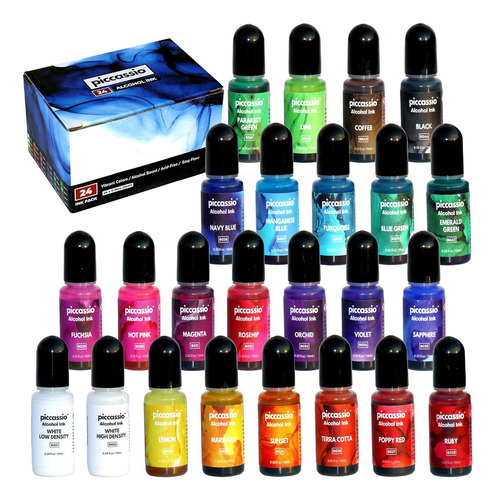 Pigmento Al Alcohol Para Resina (tinta) X 24 Colores 10ml