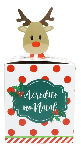 Imagem 2 de 4 de 10 Caixas Para Panetone E Presente De Natal 14 X 14 Cm