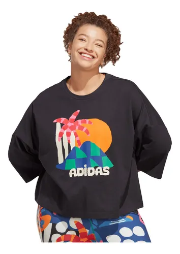 Playera adidas Casual X Farm Rio Mujer Negro Env o gratis