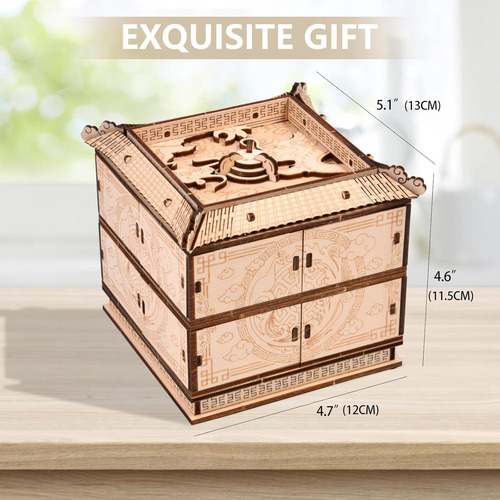 Puzle Mecanico De Madera 3d Con Forma De Dragon, Diy M...
