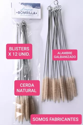 Limpia Bombillas de Cerda Natural Straw Cleaner Brush 12-Piece