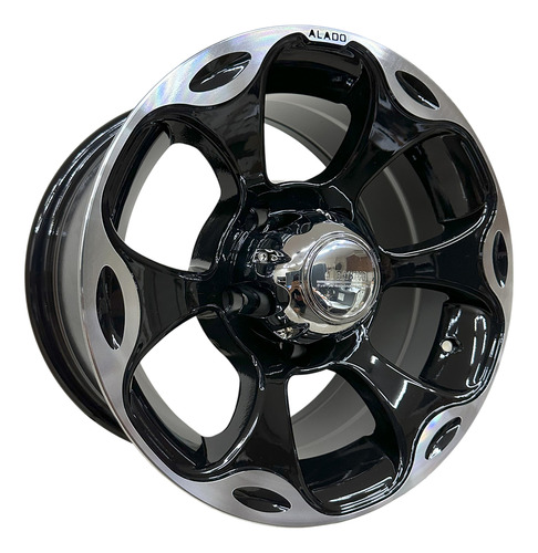 Llanta Deportiva Bk328 R15x7 (5x139.7) Ford F100 Ika Diamantado Negro