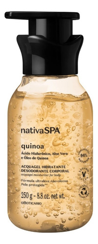 Hidratante Acquagel Nativa Spa Quinoa 250g O Boticário Tipo De Embalagem Pote