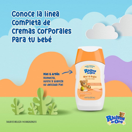 4 Crema Corporal Grisi Ricitos De Oro Miel Y Argán 250ml