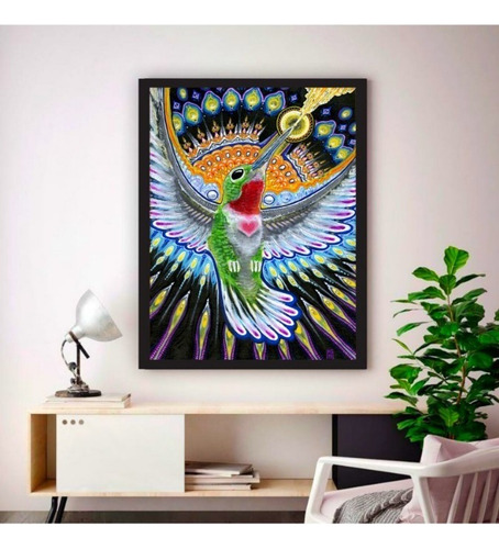 Quadro Lindo Beija Flor Miracao Santo Daime Ayauasca 2 Cor Branco