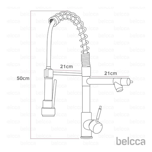 Torneira Gourmet 50cm Cromada De Bancada Belcca Tgm50c-bz Prateado Premium