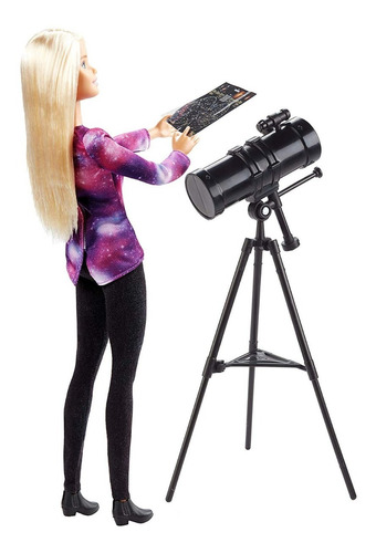 Barbie Muñeca Astrofisica Con Telescopio Y Mapa Estelar