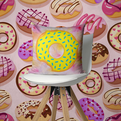 Souvenir 5 Almohadas Estampa Donas 20x20cm