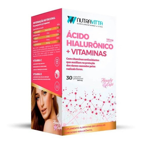 Ácido Hialurónico 500mg Con Vitaminas Antioxidantes 