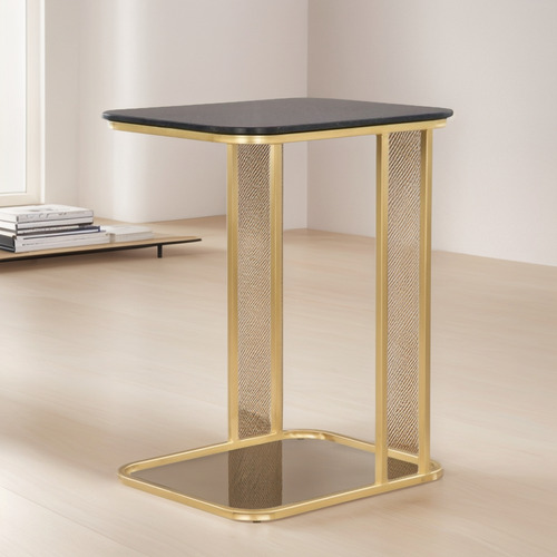 Mesa Lateral Alma Oro/negro Këssa Muebles