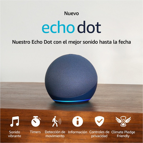 Imagen 3 de 5 de Asistente Virtual Amazon Echo Dot 5ta Gen Con Reloj Azul